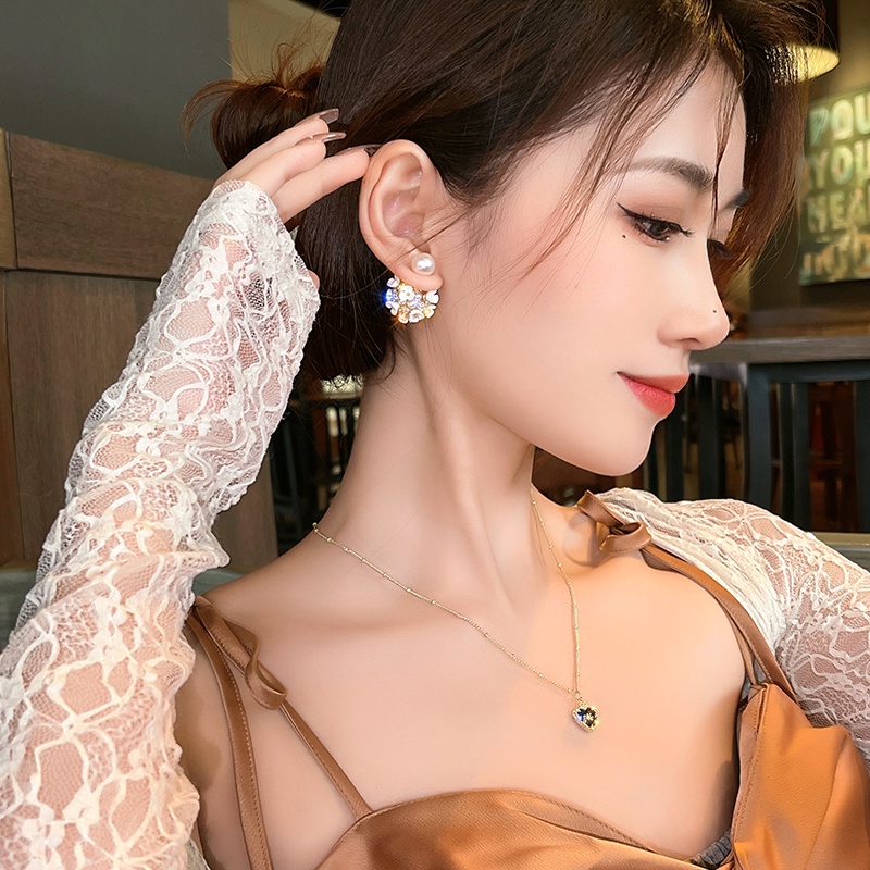 Khuyên Tai Hình Bông Hoa Đính Đá Zircon Có Thể Tháo Rời Hai Công Dụng Sang Trọng Dành Cho Nữ