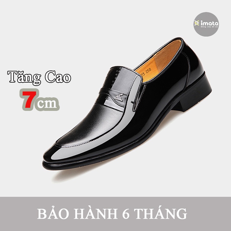 Giày tăng chiều cao, giày tây nam bóng cao cấp imata - [ bảo hành 6 tháng ]