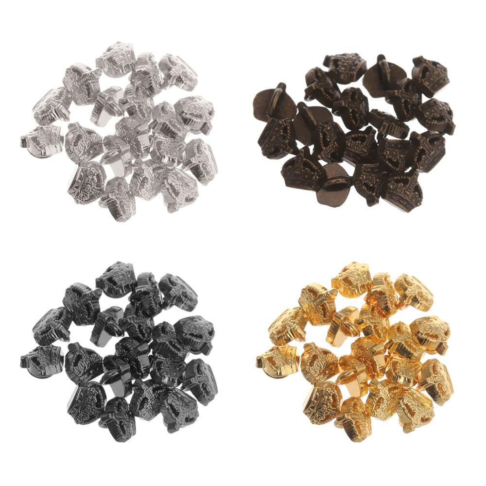 Set 20 / 40 Nút Áo Mini Hình Vương Miện Trang Trí Cho Búp Bê