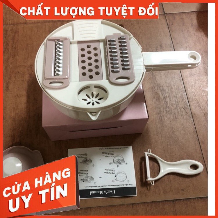 [Freeship 99k TQ] BỘ RỔ NẠO RAU CỦ ĐA NĂNG 12 CHI TIẾT | NẠO BÀO SỢI AN TOÀN KHI SỬ DỤNG MẪU MỚI