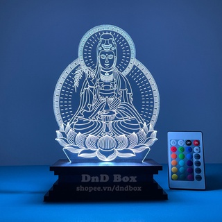 [HCM] Đèn led 3D hình Phật - Quán Thế Âm Bồ Tát - Mẫu hình ngồi - DnD Box