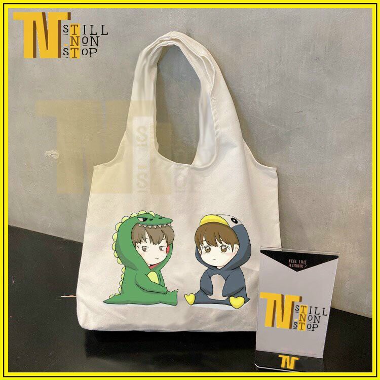 [100 MẪU HOT] Túi tote vải bố đựng đồ đeo chéo canvas Hàn Quốc liền thân siêu hot đi học đi chơi đi làm sống ảo