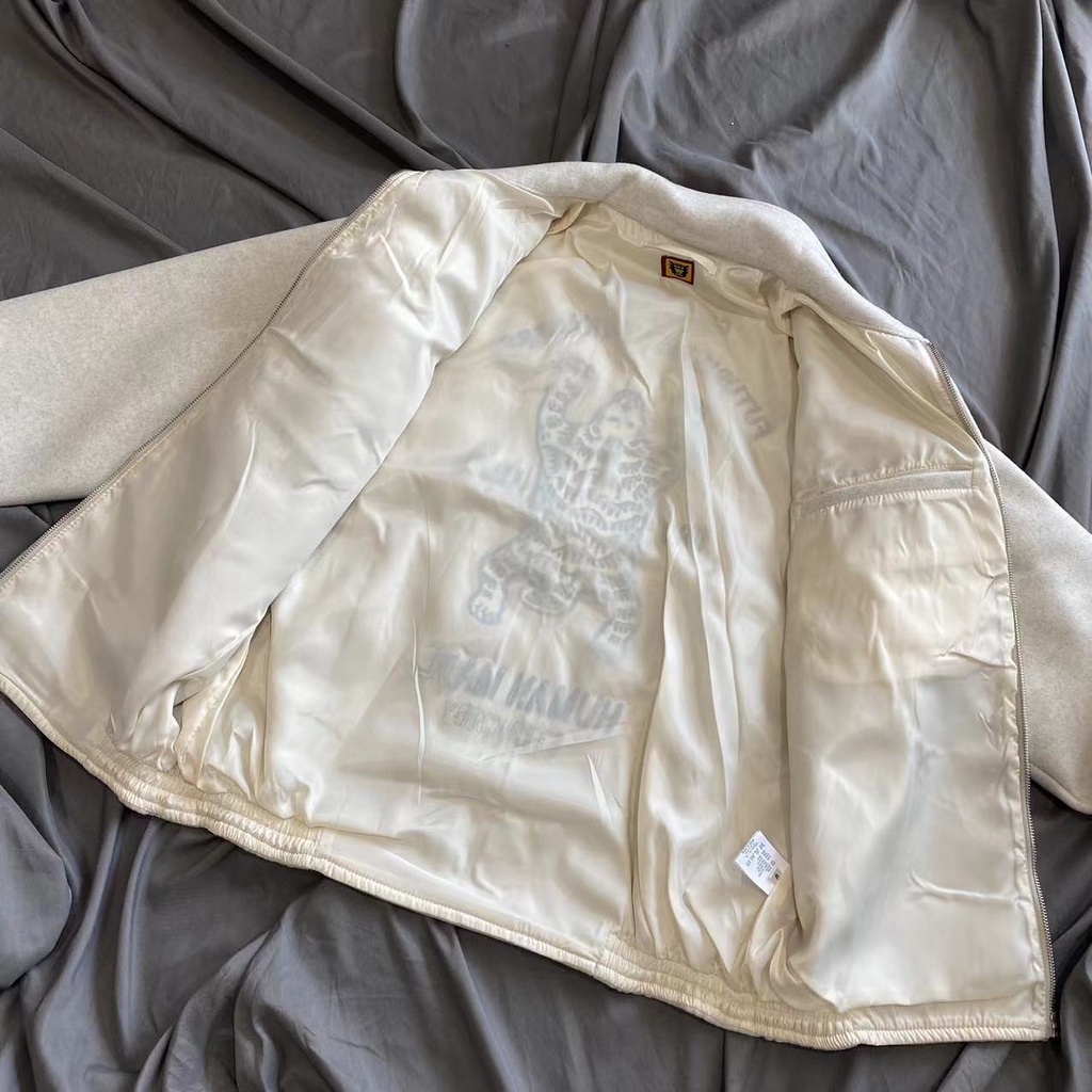 Áo Khoác Len Thêu Hình Hổ Trắng Phong Cách Preppy Retro Mỹ Cho Cặp Đôi