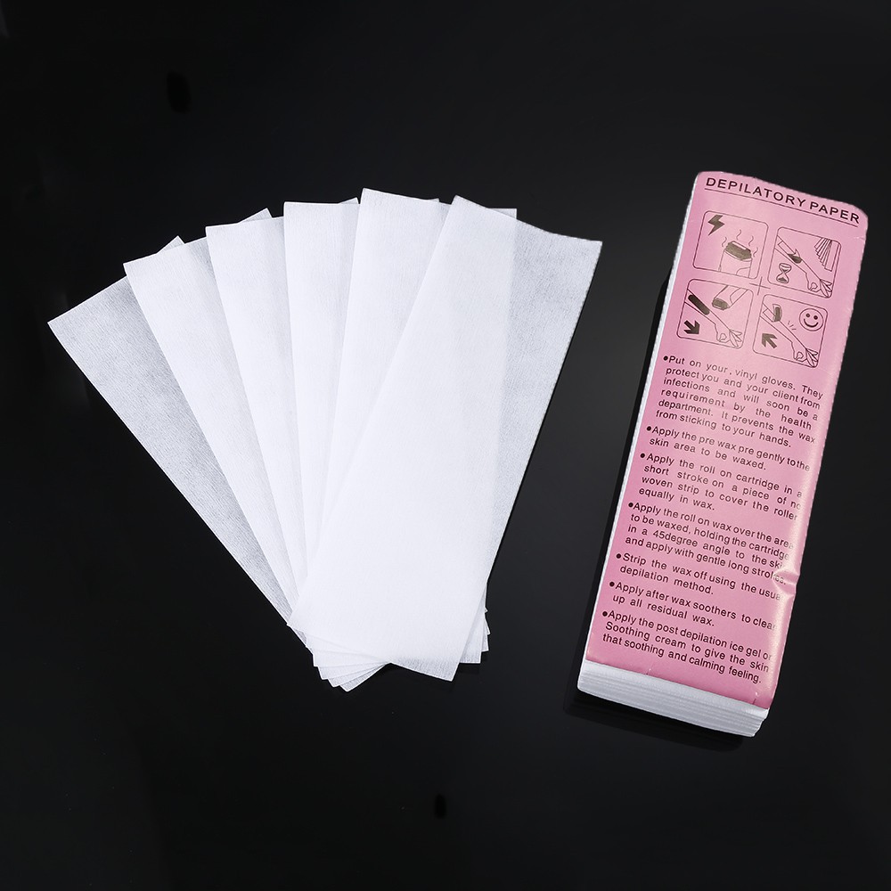 Giấy Wax Lông 100 Tờ - Miếng Wax Triệt Lông Chân Tay Nách Depilatory Paper - Kivovi