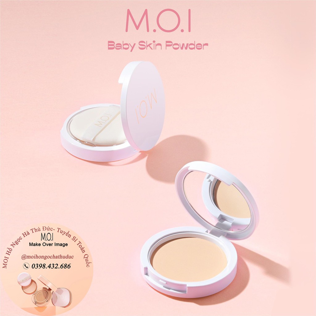 Phấn Phủ M.O.I kiềm dầu kháng nước Baby Skin Powder - Tone tự nhiên