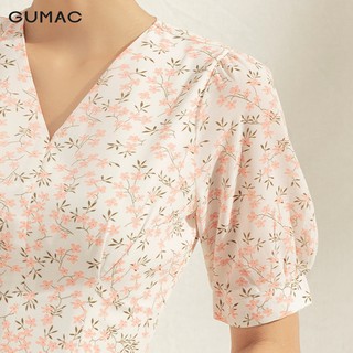 Đầm cổ V xếp eo DA1193 GUMAC
