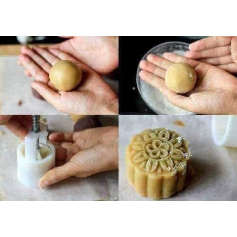Bộ Khuôn Làm Bánh Trung Thu 100g 6 Mặt Khuôn Hình Hoa