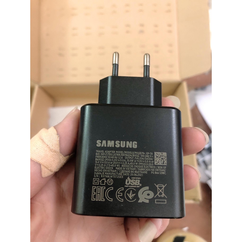 Bộ sạc nhanh 45W Zin sạc siêu nhanh Note 10 Plus/S20 Ultra Note 10 Plus 5G/Note 20/Note 20 Ultra