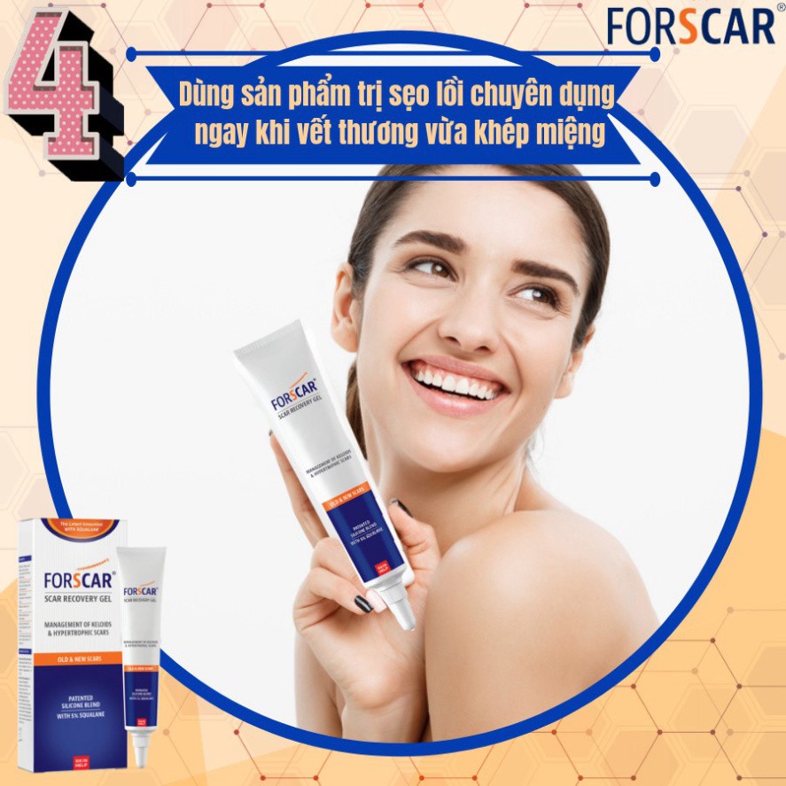 Gel mờ Sẹo Forscar Scar Recovery Gel 10g giúp giảm vết thâm, sẹo lồi, lõm, giúp hồi phục da, vết mổ sau sinh.