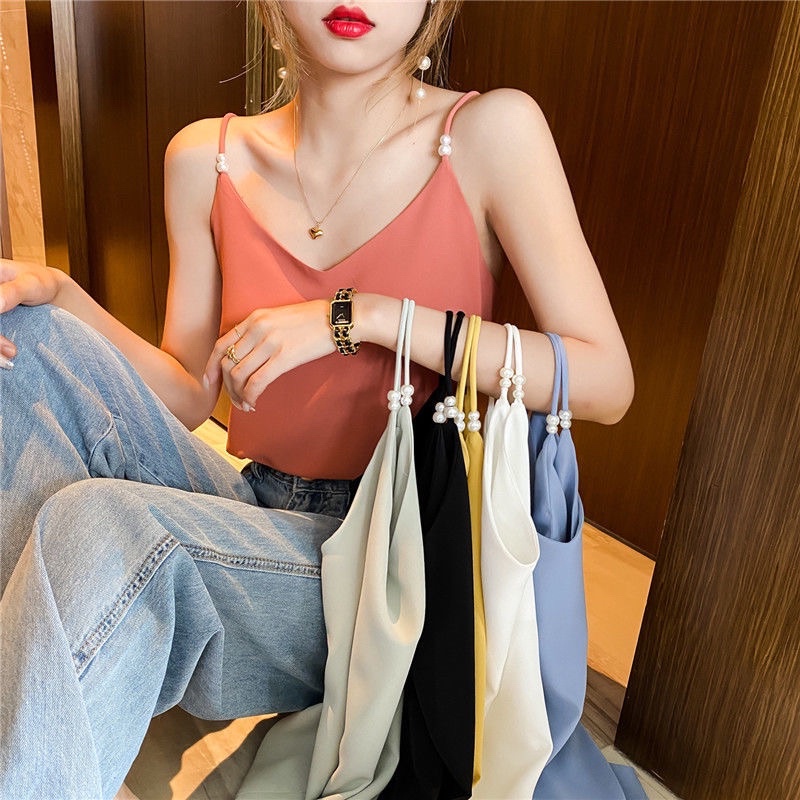 Áo sơ mi nữ hai dây vải lụa sexy