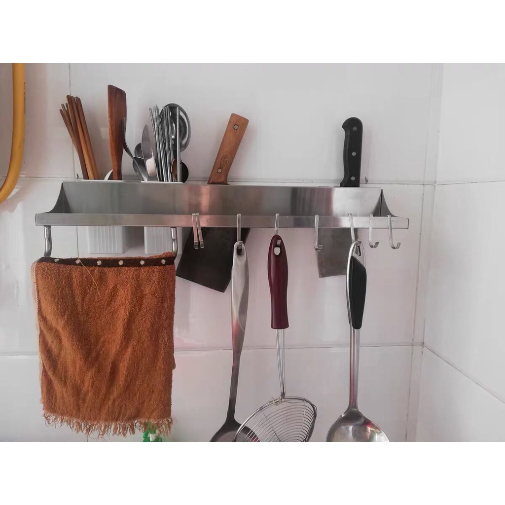 Giá Dao Thớt Gia Vị Treo Tường, 💔FREESHIP💔 Kệ Treo Dao, Kéo, Đồ Dùng Nhà Bếp Đa Năng Bằng Inox Không Rỉ HP7979