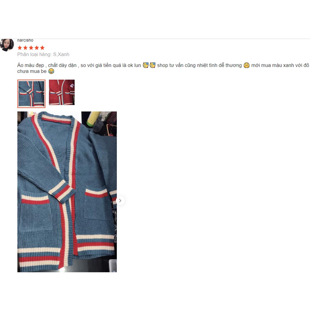 (SẴN) Áo khoác len cardigan nữ dày dặn thời trang thu đông A00074 | BigBuy360 - bigbuy360.vn