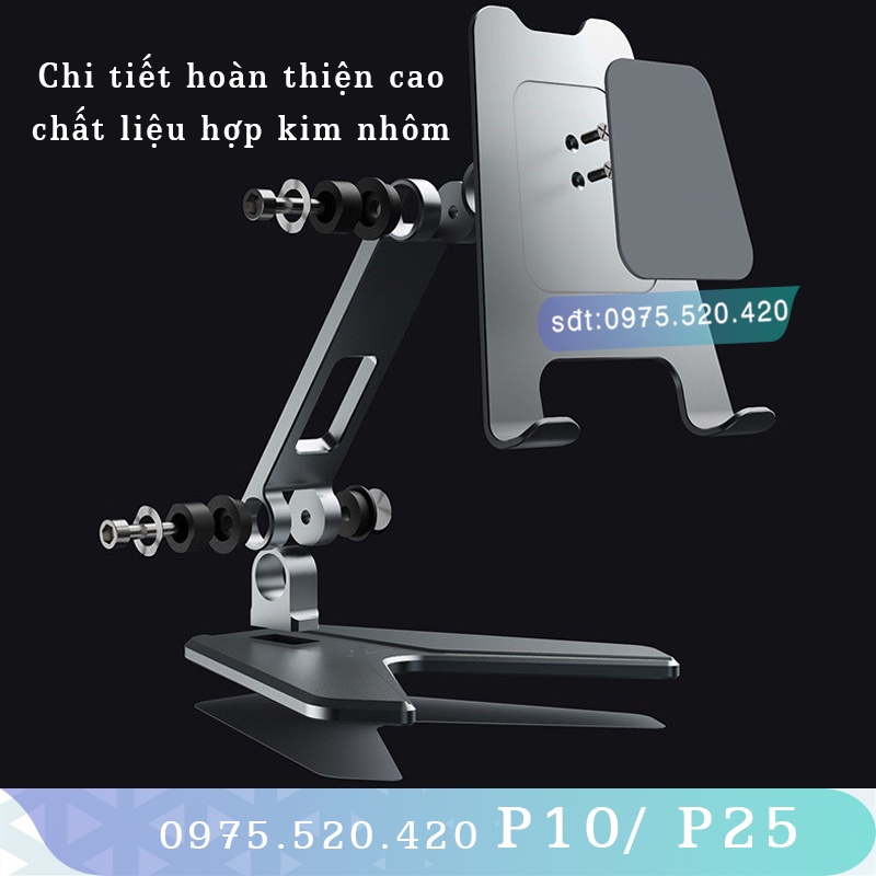 P10 - Giá đỡ điện thoại/ Ipad/ Máy tính bảng ... - Hợp kim nhôm - Khớp xoay linh hoạt - Siêu nhẹ