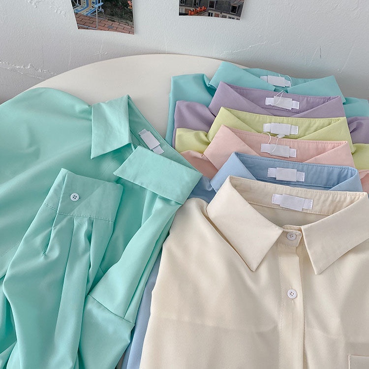 Áo Sơ Mi Nữ Dáng Rộng Phong Cách Hàn Quốc Vintage Thời Trang Mới