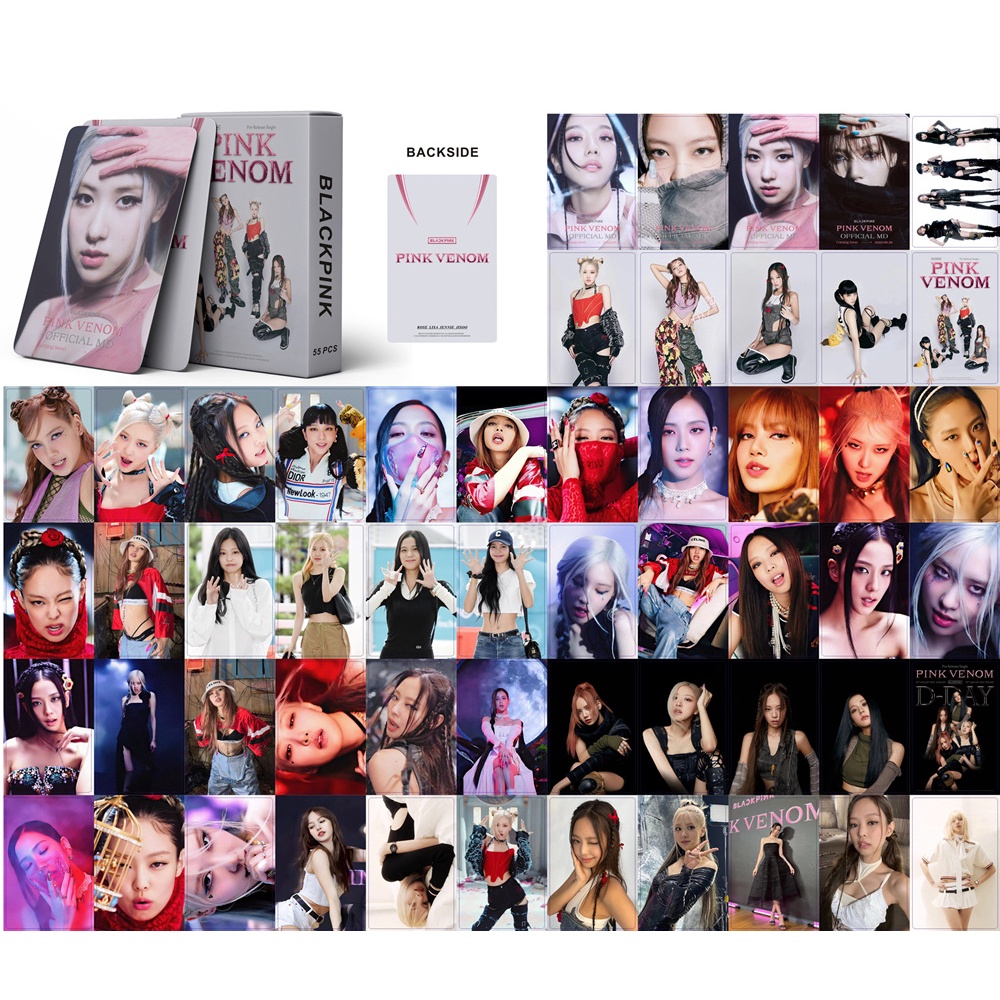 54 Ảnh Thẻ Bộ sưu tầm Lomo Card bo góc PINK VENOM album mới nhất thần tượng kpop LISA, JENNIE, JISOO, ROSÉ