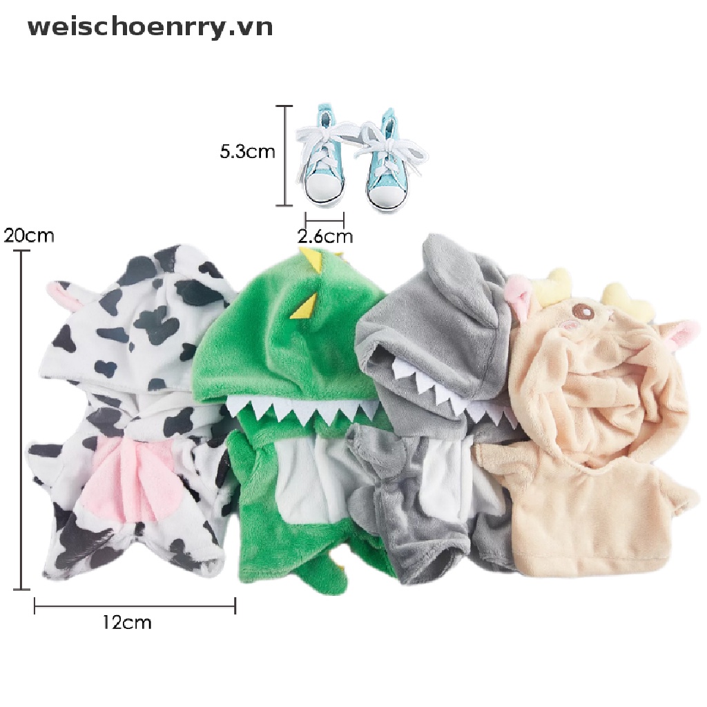 【WW】 Dinosaur Onesie Pants 20cm Doll Suit Pajamas Doll Clothes Doll Accessories .