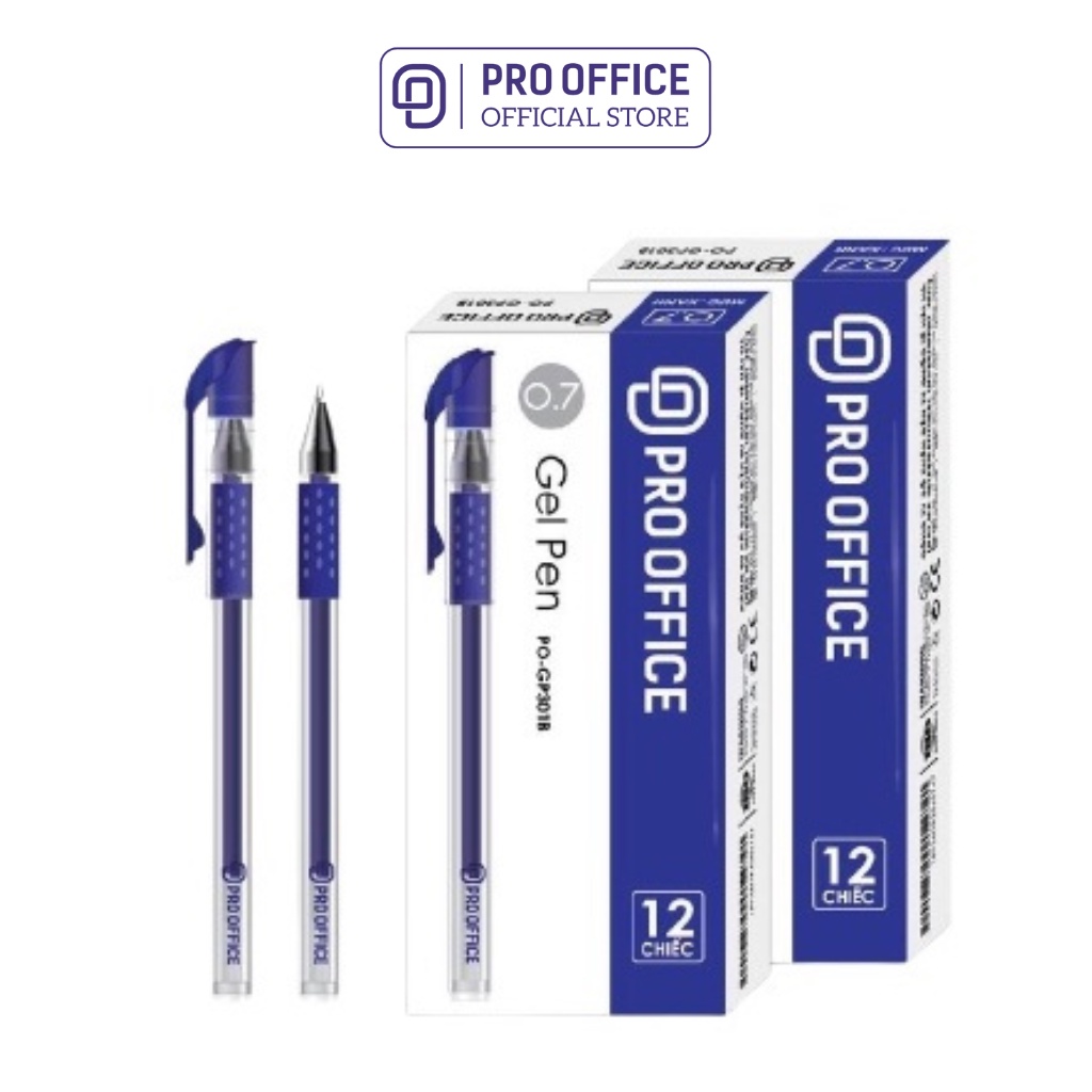 Bút Gel Hải Hà PRO OFFICE Ngòi 0.7mm Hai Màu Xanh, Đen GP301