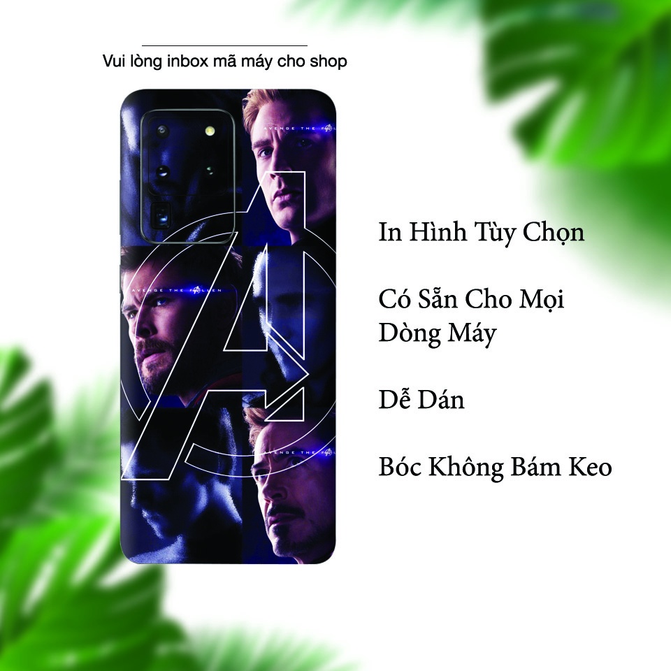 Miếng Dán Skin Điện Thoại In Hình Avenger 3 Cho Iphone 6/ 7/ 8/ X/ XS/ 11/ 11 Pro Max Và Các Dòng Máy Android