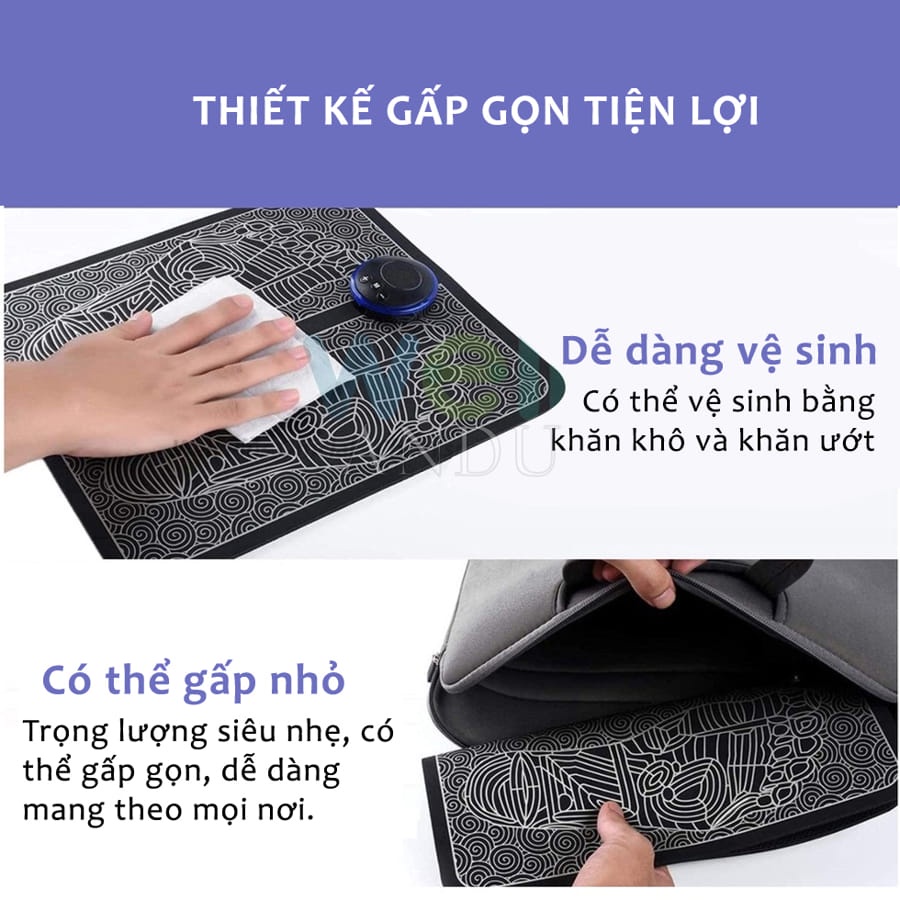 Thảm Massage Chân EMS Có Màn Hình Hiển Thị Giúp Lưu Thông Khí Huyết, Giảm Đau Mỏi Chân