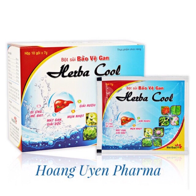 Bột sủi bảo vệ gan Herba Cool - Hộp 10 gói x 7gr