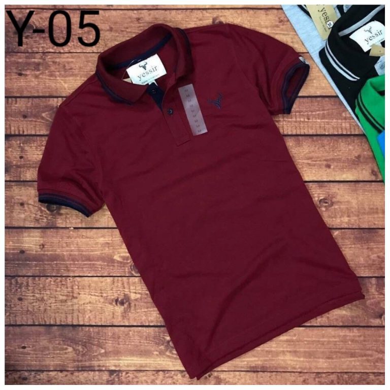 Áo thun polo nam phối cổ thêu logo YESSIR