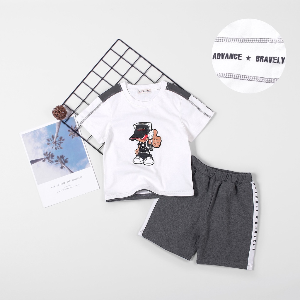 2203.BỘ THUN BÉ TRAI ROCKSTAR