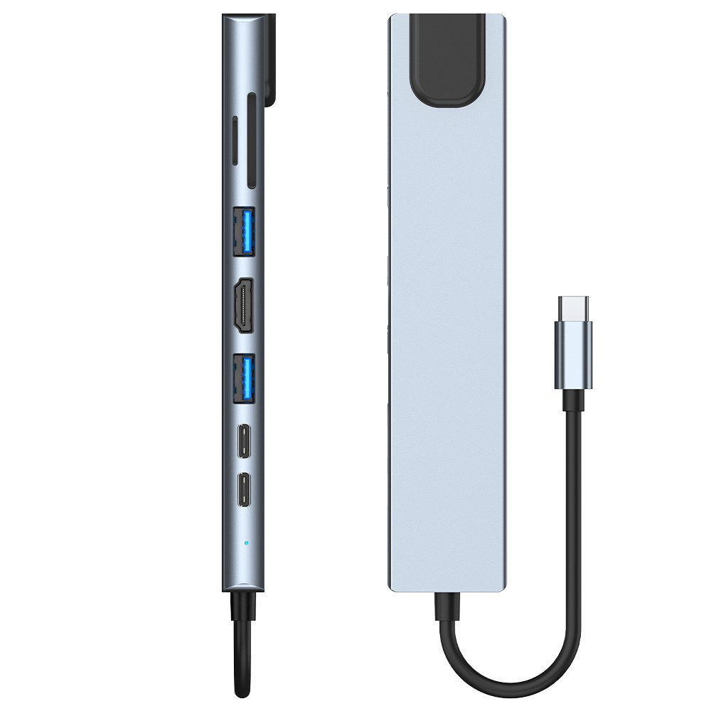 Cổng Chuyển 8 In 1 USB-C Hub Dành Cho Macbook, PC và Devices