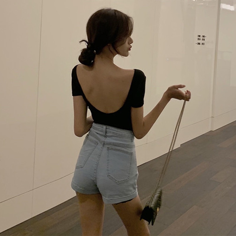 Áo hở vai cropptop tay ngắn xinh