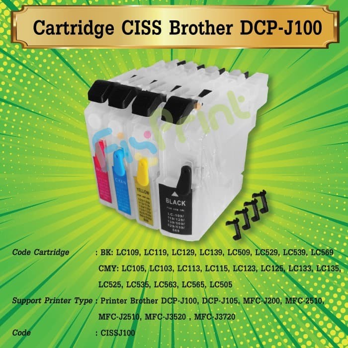 Hộp Mciss Mciss Brother Dcp J100 J200 Mfc2510 J2510 J3520 J3720 Fpts1560