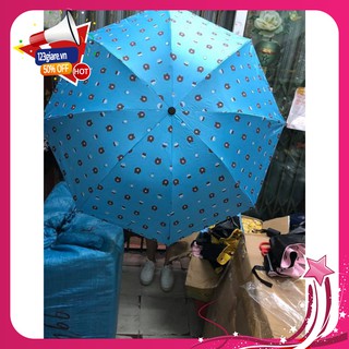 Sỉ hcm Ô dù gấp gọn hình gấu che nắng che mưa( màu xanh )