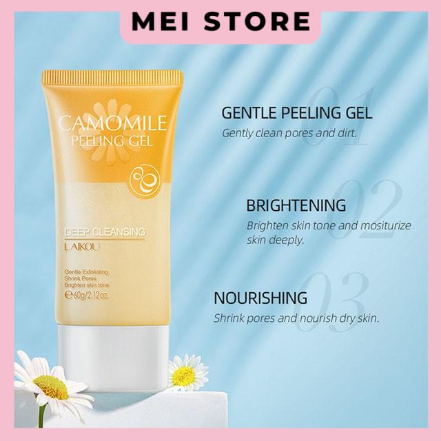 Gel Tẩy Tế Bào Chết Laikou Thành Phần Hoa Cúc La Mã Dưỡng Ẩm Tự Nhiên Cho Mặt 60g