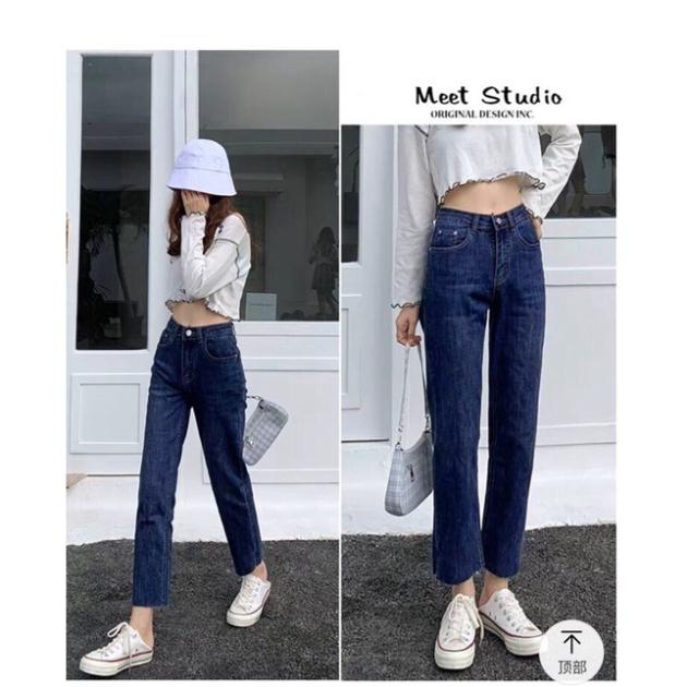 Quần bò baggy nữ quần jean baggy nữ quần jeans nữ lưng cao chất vải co giãn tốt phong cách Hàn Quốc - HAPONO-J024