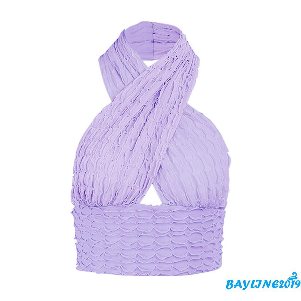 Áo lửng không tay buộc cổ thời trang quyến rũ cho nữ