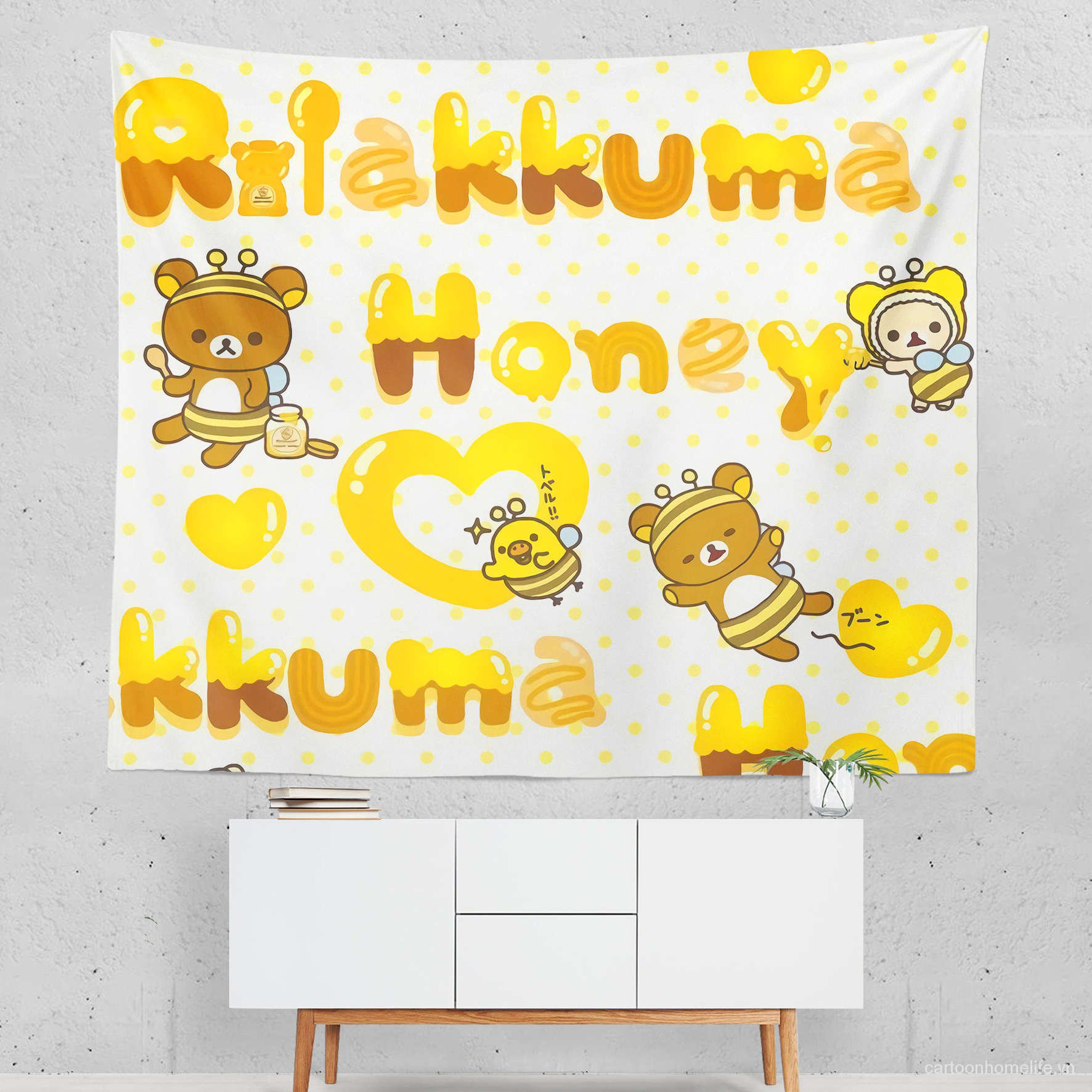 Thảm Treo Tường Trang Trí Hình Chú Chó Rilakkuma