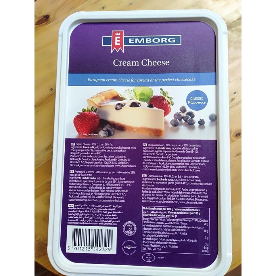 Phomai kem cream cheese Emborg 1,5kg