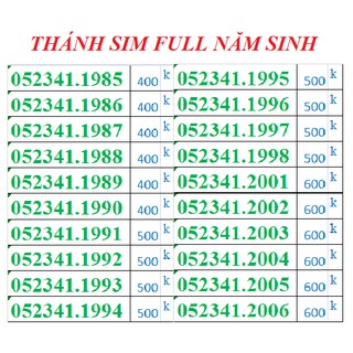 H49 THÁNH SIM NĂM SINH GIÁ RẺ NHẤT SHOPEE