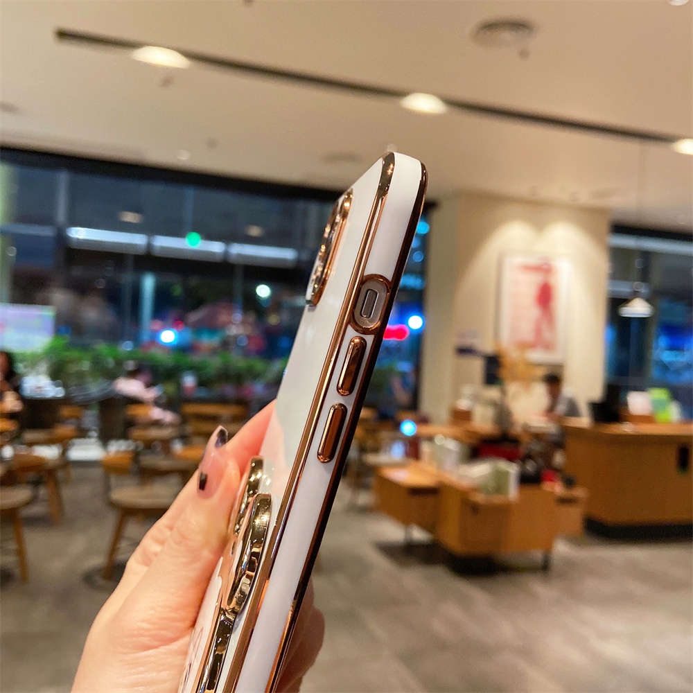 Ốp Điện Thoại Silicon Mềm Mạ Điện Sang Trọng Có Giá Đỡ Hình Chuột Cho IPhone 13 12 Pro MAX 11 Pro MAX 13pro XS MAX X XR