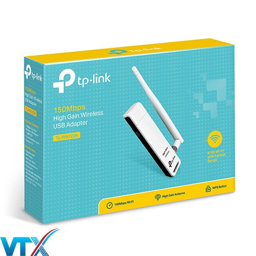 Thiết bị thu sóng wifi Tplink - USB Wifi TPlink WN722N - Ănten rời - Chuẩn N 150Mbps