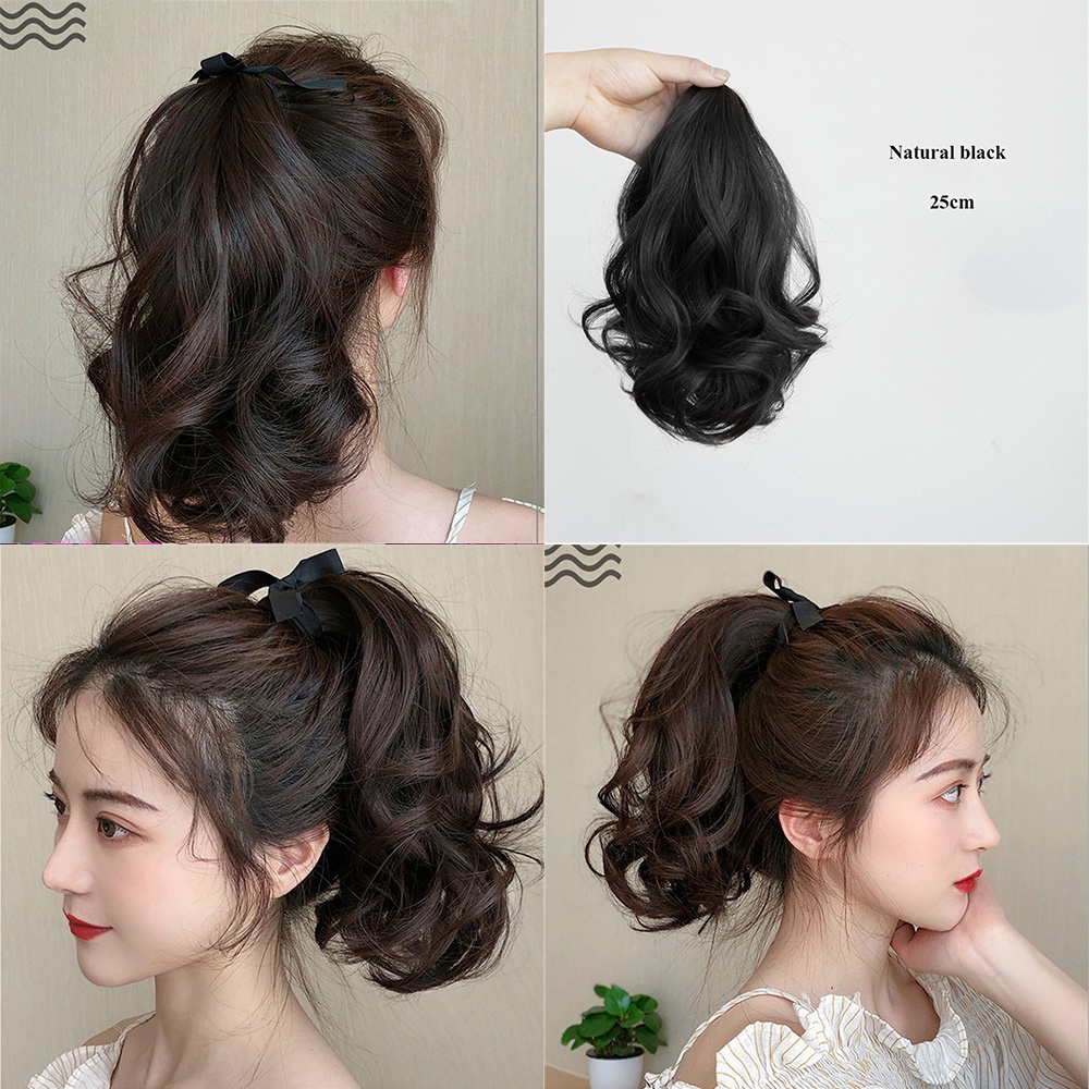 Tóc Giả Đuôi Ngựa Xoăn Tự Nhiên Có Kẹp Dành Cho Nữ