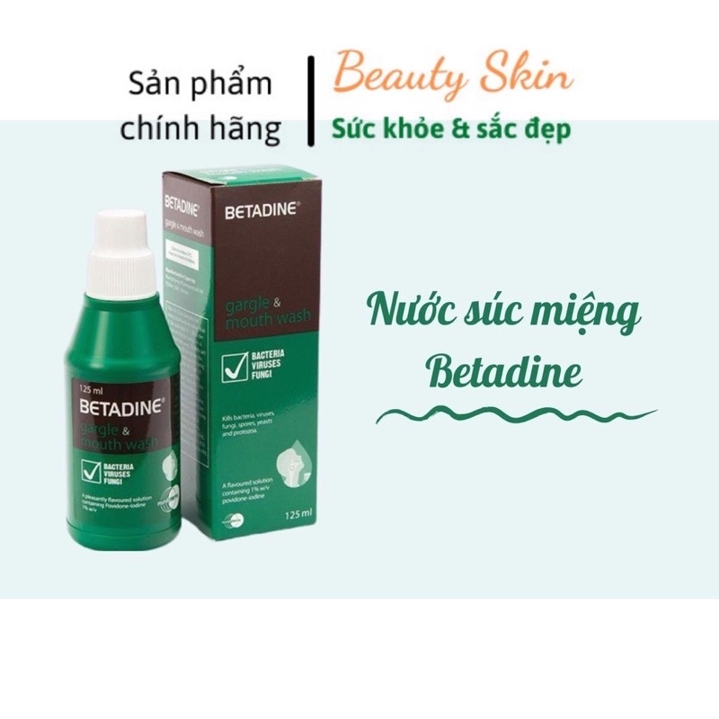 Nước Súc Họng Betadine Gargle & Mouth Wash Diệt Khuẩn Răng Miệng 125ml