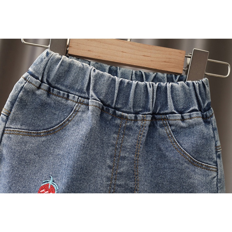 Set quần áo bé gái thêu hoa dễ thương