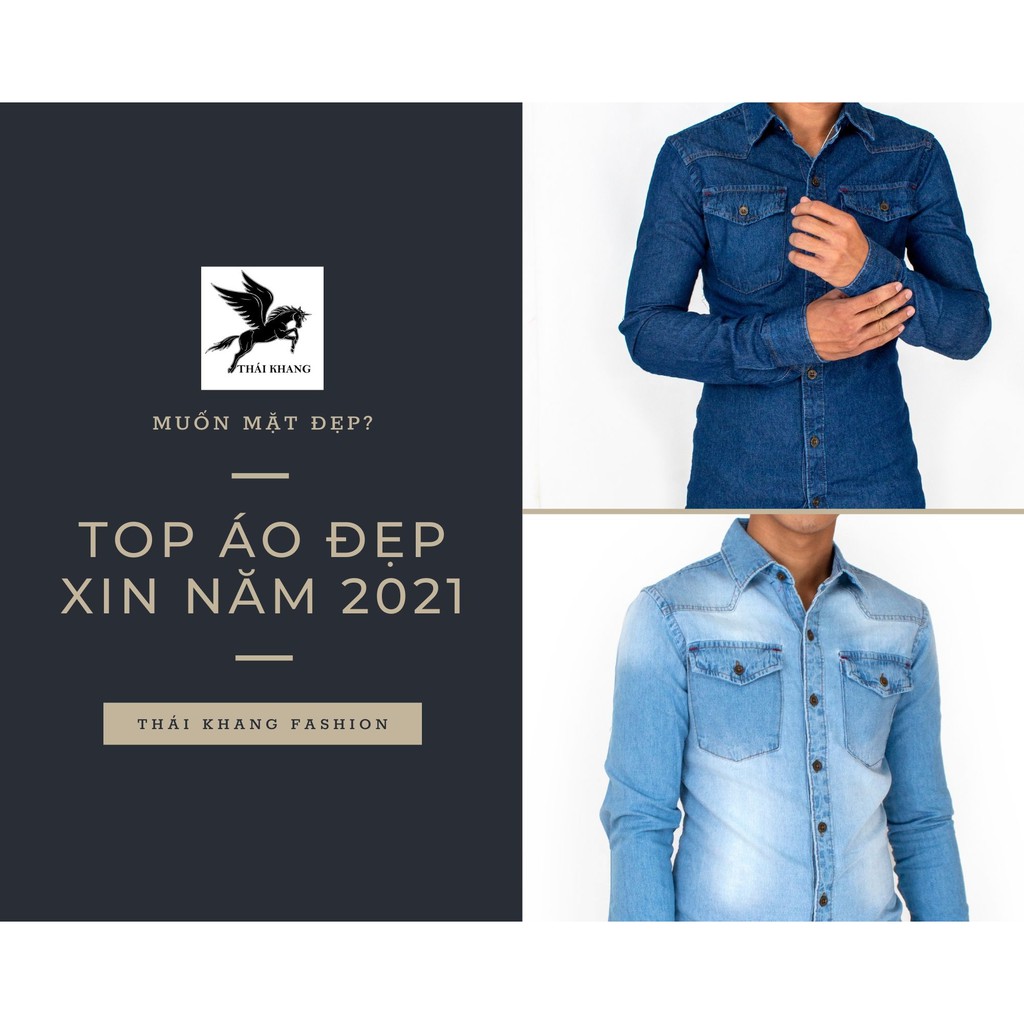 áo bò nam sơ mi dài tay cao cấp vải cotton dày mát form rộng rãi loại áo sơ mi jean nam đẹp chất ASJD01