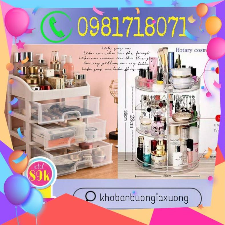 Giá xưởng FREESHIP ĐƠN 99K_KỆ MỸ PHẨM TRỤ XOAY 360 ĐỘ TIỆN DỤNG