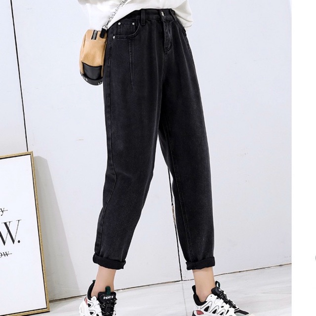 Quần Baggy Jeans Basic Trơn - Form Baggy, lưng thun co giãn thoải mái | BigBuy360 - bigbuy360.vn