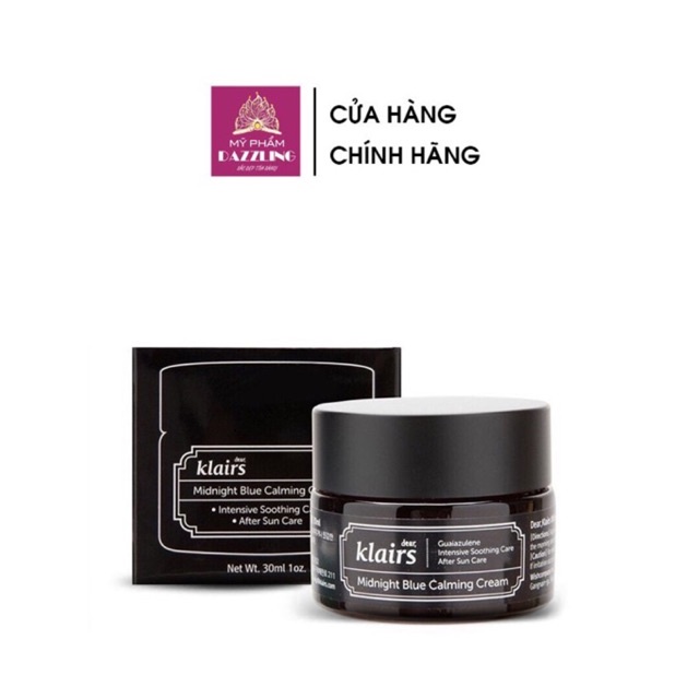 Kem Dưỡng Làm Dịu Da Dầu Mụn Nhạy Cảm Dear Klairs Midnight Blue Calming Cream 30ml