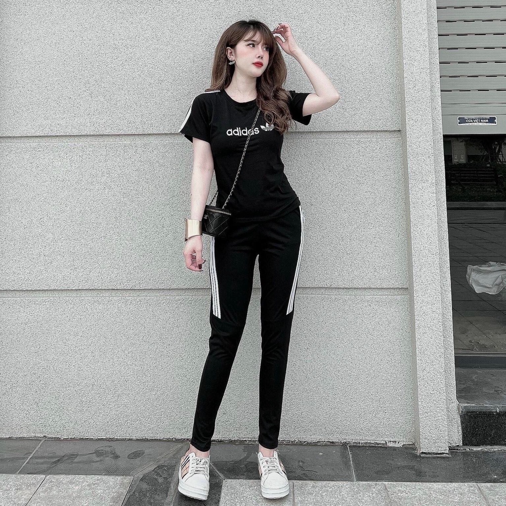 đồ bộ thể thao nữ chạy viền,Bộ thun hàng cotton