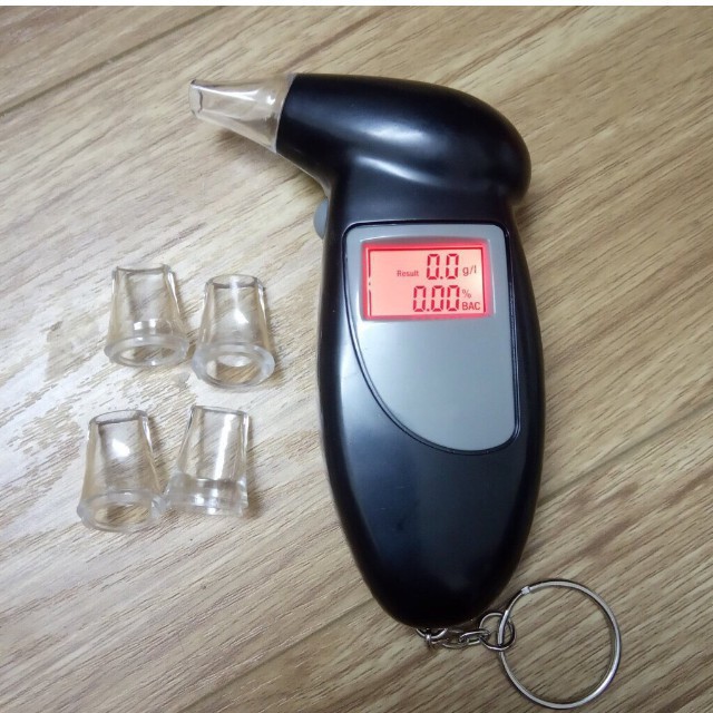 Máy đo nồng độ cồn bia rượu trong hơi thở ALCOHOL TESTER + Tặng kèm 4 đầu thổi