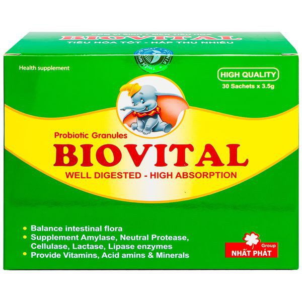 Cốm vi sinh Biovital - bổ sung vi khuẩn có lợi, giúp cân bằng hệ vi sinh đường ruột, giảm rối loạn tiêu hóa