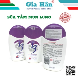 Sữa tắm T3 Acne Body Wash 200ml giảm mụn lưng, mụn ngực, mụn mông.