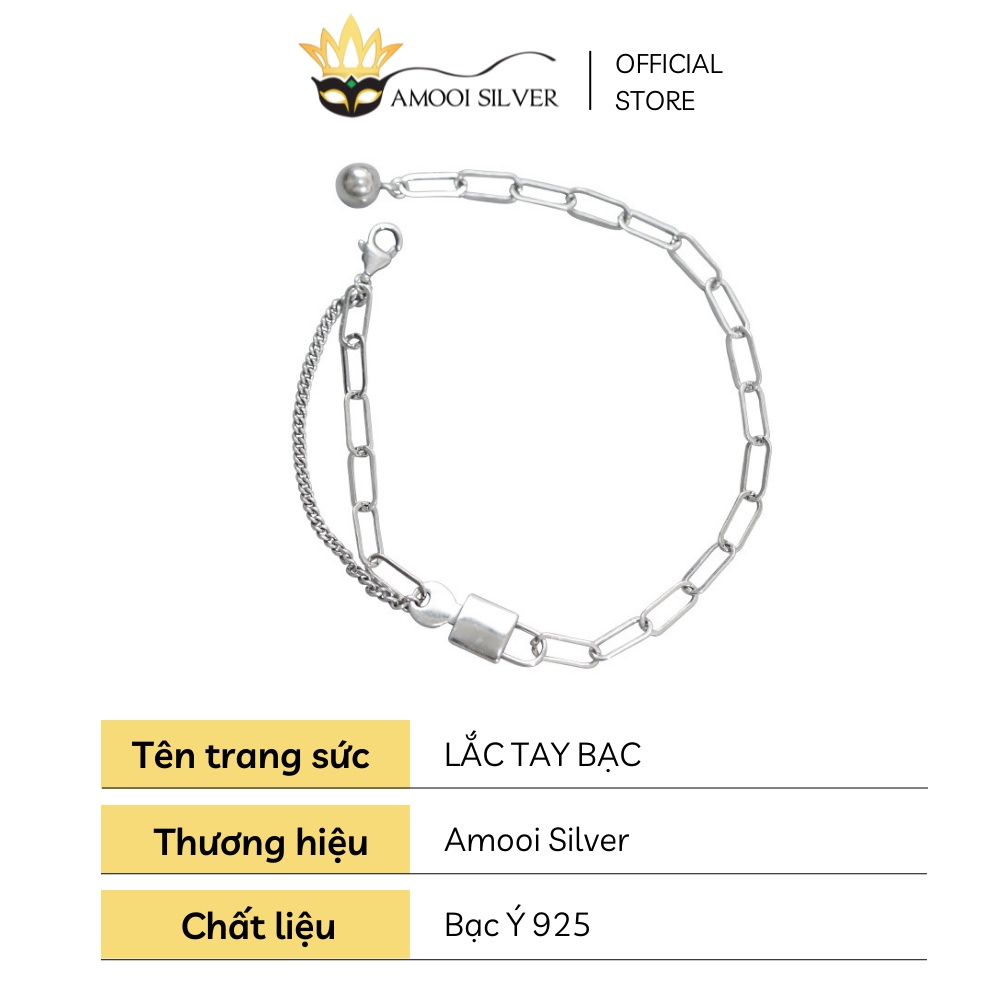 Lắc tay bạc S925 ổ khóa tình yêu - Amooi Silver AT91